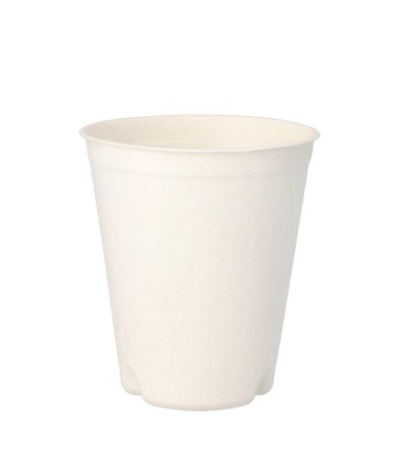 Product foto van Suikerriet drinkbekers wit set van 50 300ml warm