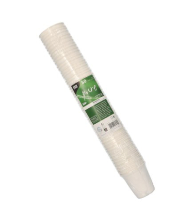 Product foto van Suikerriet drinkbekers wit voor warme dranken set van 50 100ml