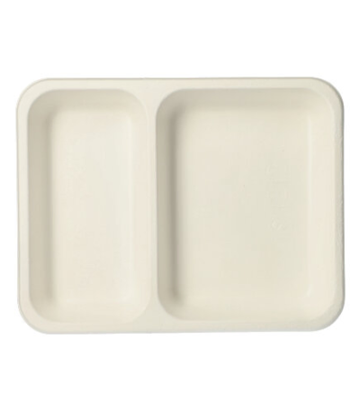 Product foto van Suikerriet menubakjes 2-vaks wit set van 125