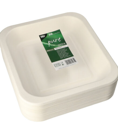 Product foto van Suikerriet menubakjes topseal wit set van 50 1400ml