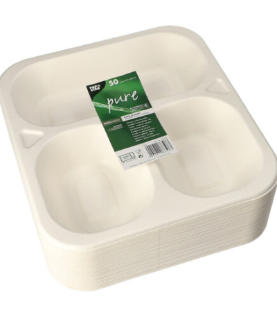 Product foto van Suikerriet menubakjes wit set van 50 1350ml