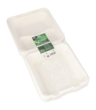 Product foto van Suikerriet menuboxen wit set van 25 3-vaks