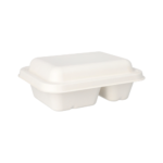 Product foto van Suikerriet schalen 2-vaks wit set van 50