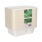 Product foto van Suikerriet schalen 2-vaks wit set van 50