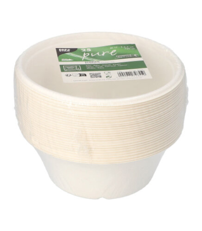 Product foto van Suikerriet schalen wit 750ml set van 25