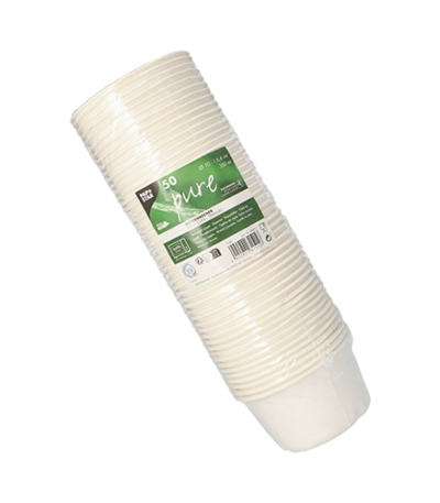 Product foto van Suikerriet soepkommen wit set van 50 350ml