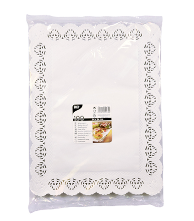 Product foto van Taartranden hoekig wit set van 100