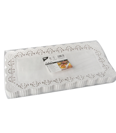 Product foto van Taartranden hoekig wit set van 250