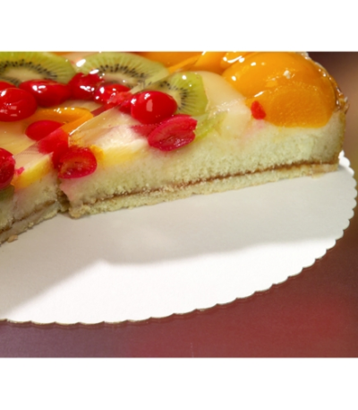 Product foto van Taartranden karton wit 28cm set van 10