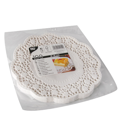 Product foto van Taartranden rond wit set van 100