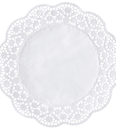 Product foto van Taartranden rond wit set van 12