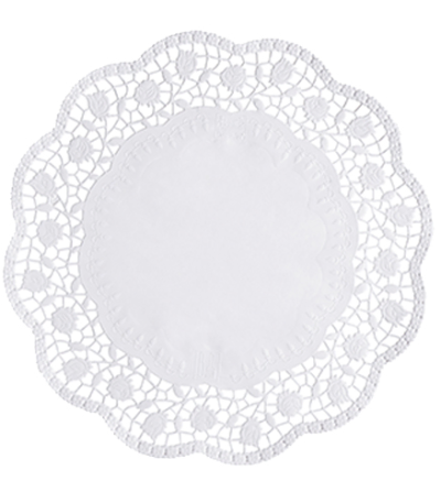 Product foto van Taartranden rond wit set van 250