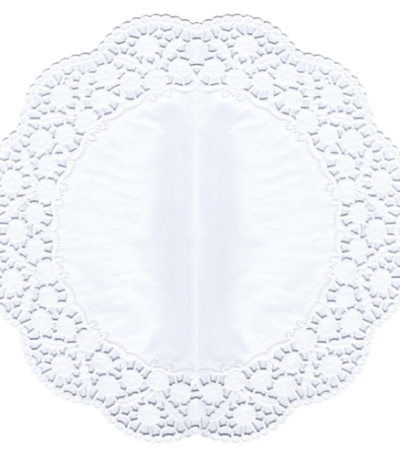 Product foto van Taartranden rond wit set van 6 36cm