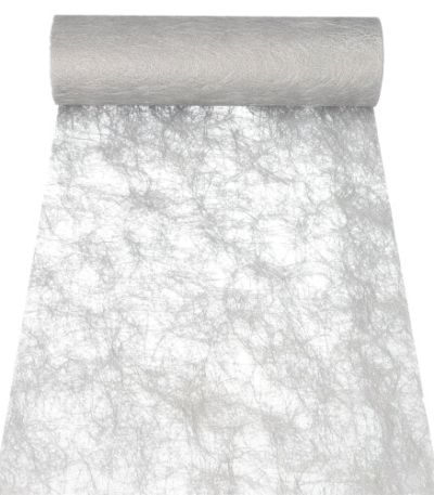 Product foto van Tafel runner zilver 25m x 30cm Sizoflor