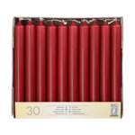 Product foto van Tafelkaarsen bordeaux set van 30