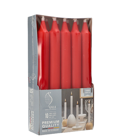 Product foto van Tafelkaarsen tango rood set van 10