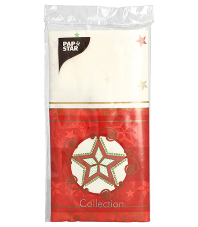 Product foto van Tafelkleed Airlaid wit 120x180cm Heavenly Stars