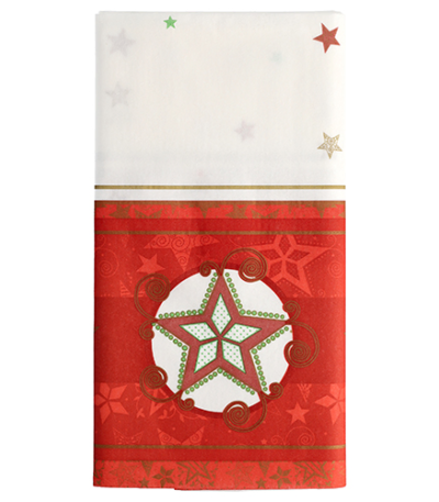 Product foto van Tafelkleed Airlaid wit 120x180cm Heavenly Stars