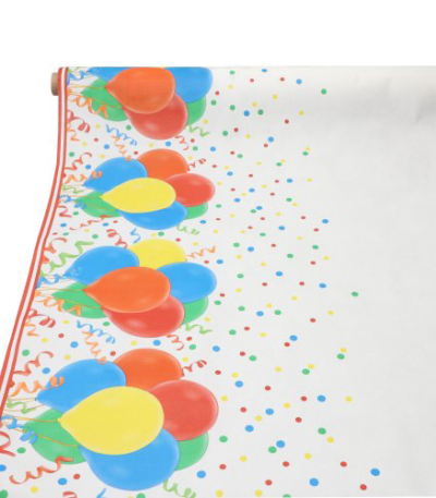 Product foto van Tafelkleed vlies Lucky Balloons 5m x 1.18m