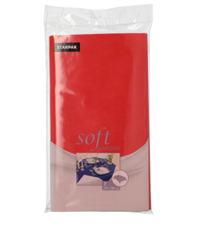 Product foto van Tafelkleed vlies soft selection rood 120x180 cm