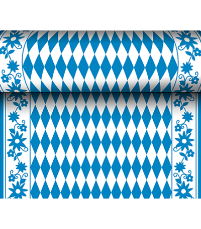 Product foto van Tafellopers Airlaid Beiers blauw 24m