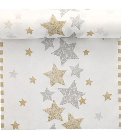 Product foto van Tafellopers Airlaid Stardust 24m