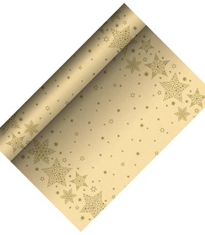 Product foto van Tafellopers Airlaid creme Christmas Shine 3m