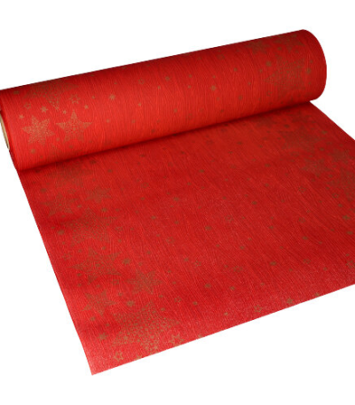 Product foto van Tafellopers Airlaid kerst glitter 24m x 40cm