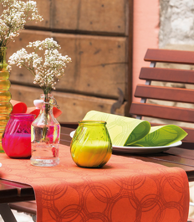 Product foto van Tafellopers PV-Tissue nectarine 24m x 40cm Bubbles Royal Collection