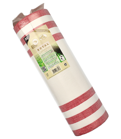 Product foto van Tafellopers stof bordeaux 24m x 40cm ROYAL Collection Lines