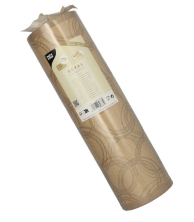 Product foto van Tafellopers stof zand 24m x 40cm Bubbles ROYAL Collection