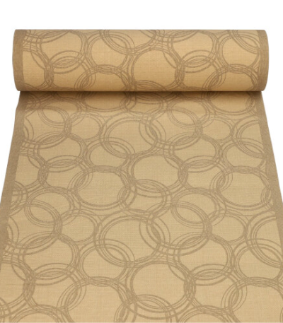 Product foto van Tafellopers stof zand 24m x 40cm Bubbles ROYAL Collection