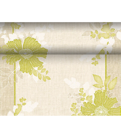 Product foto van Tafellopers stofgroen 24m x 40cm Annabel ROYAL Collection