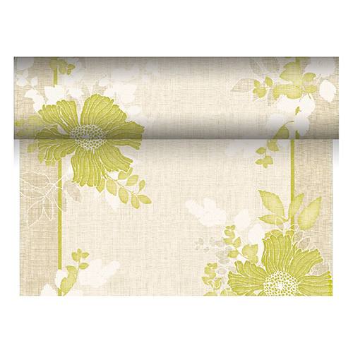 Product foto van Tafellopers stofgroen 24m x 40cm Annabel ROYAL Collection