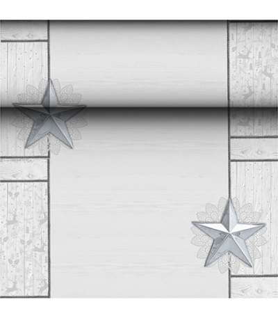 Product foto van Tafellopers wit "Rising Star" 24m x 40cm ROYAL Collection