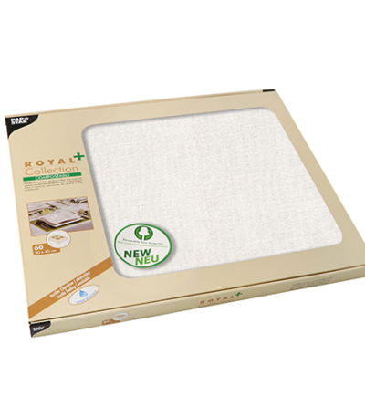 Product foto van Tafelsets PV-Tissue wit set van 60 ROYAL Collection Plus