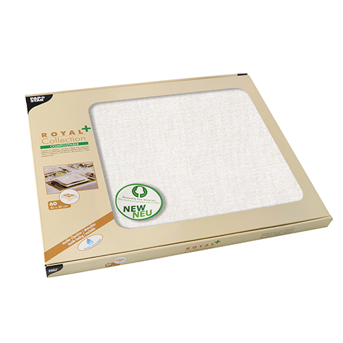 Product foto van Tafelsets PV-Tissue wit set van 60 ROYAL Collection Plus