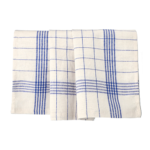 Product foto van Theedoeken katoen/hennep wit/blauw set van 10 Halbleinen