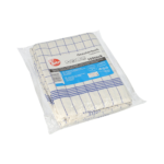 Product foto van Theedoeken katoen/hennep wit/blauw set van 10 Halbleinen