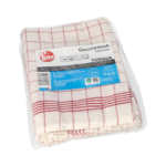 Product foto van Theedoeken katoen/linnen rood/wit set van 10 Halbleinen