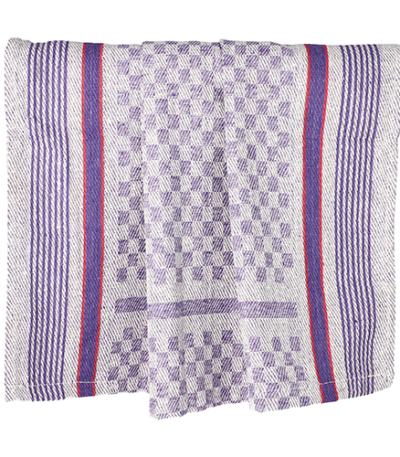 Product foto van Theedoeken pitdoek wit/violet set van 10