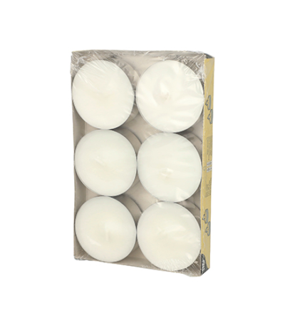 Product foto van Theelichten wax wit set van 6