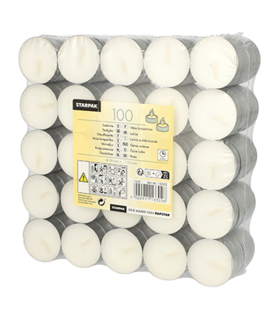 Product foto van Theelichten wit set van 100