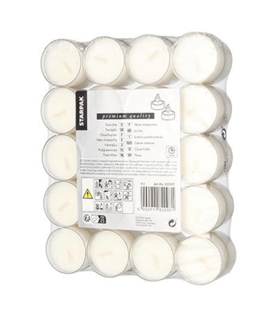 Product foto van Theelichthouders polycarbonaat wit set van 40