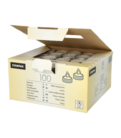 Product foto van Theelichthouders wit set van 100 extra lange brandtijd 8h