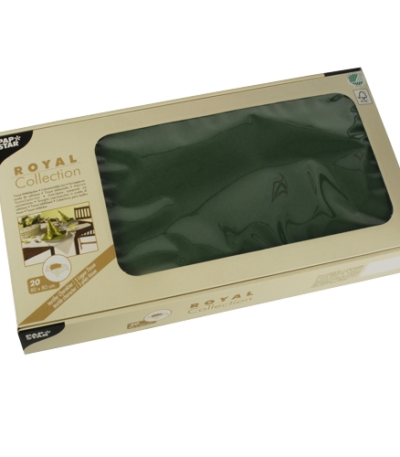 Product foto van Tissue Napperon donkergroen 80x80 cm set van 20 ROYAL Collection