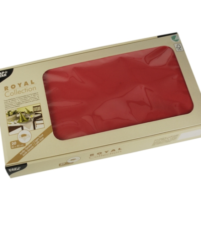 Product foto van Tissue Napperon rood 80x80cm set van 20 ROYAL Collection