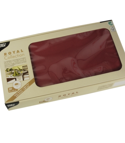 Product foto van Tissue Napperons bordeaux set van 20 ROYAL Collection 80x80cm