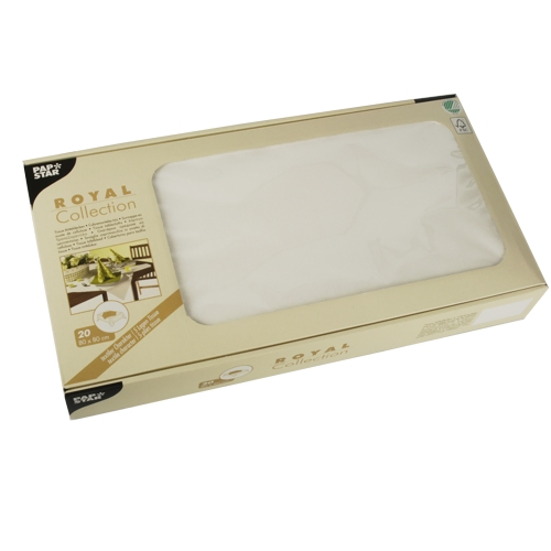 Product foto van Tissue Napperons wit 80x80 cm set van 20 ROYAL Collection