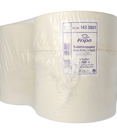 Product foto van Toiletpapier tissue 2-laags wit set van 6 maxi rollen